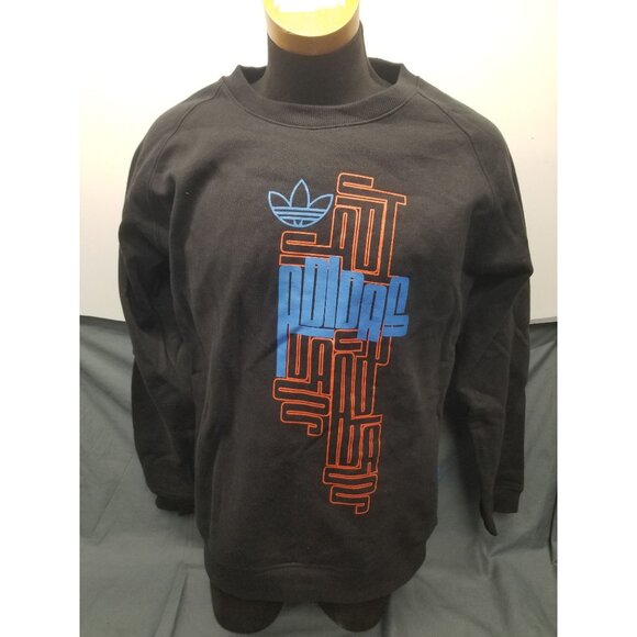 Adidas Pull Over Men's Maze Black Crew Sweater Size M NEW WITH TAGS! - Picture 1 of 2
